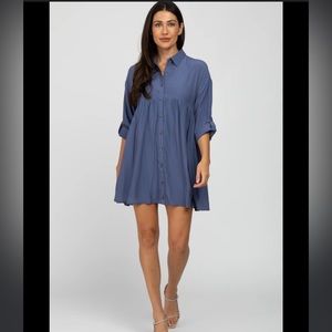 Entro Tiered Button Up Dress - Small